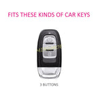 Silicone Key Case Cover Shell For Audi S4 S5 S6 S7 S8 A4 A5 A6 A7 A8 Q5 SQ5 Accessories Remote Keychain Holder 3 Buttons CM World