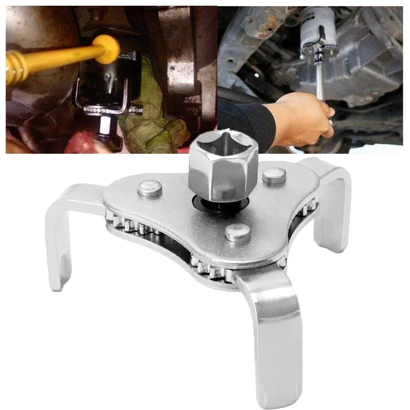 1PC Universal 3-Jaw Adjustable Oil Filter Wrench Flat Three Claw Automotive Oil Grid Disassembly Maintenance Repair Accessories