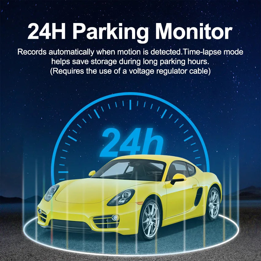 4-Channel Rearview Mirror Dash Camera 360° Recording Car DVR Interior WiFi App 1080P Night Vision 24H Parking Monitor Car Mobile World