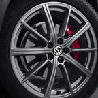 Car Sticker 4pcs Black silver 56mm/60mm/65mm Car Wheel Center Hub Caps Sticker Badge Accessories For VW Volkswagen R GTI G