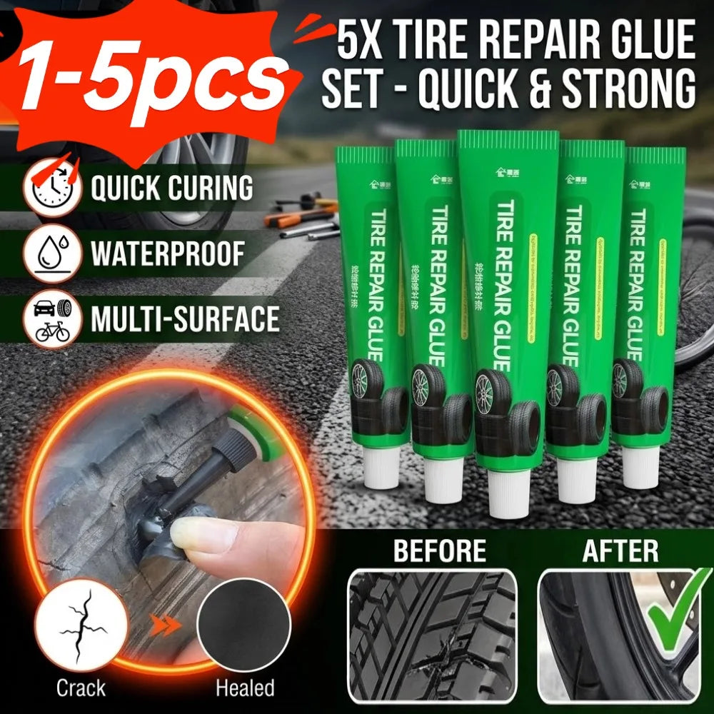 1-5pcs Tire Repair Glue Tire Sealant,Car Tire Repair Gel Tire Repair Gel Rubber Adhesive Not Corrosive Tire Scratches Crack
