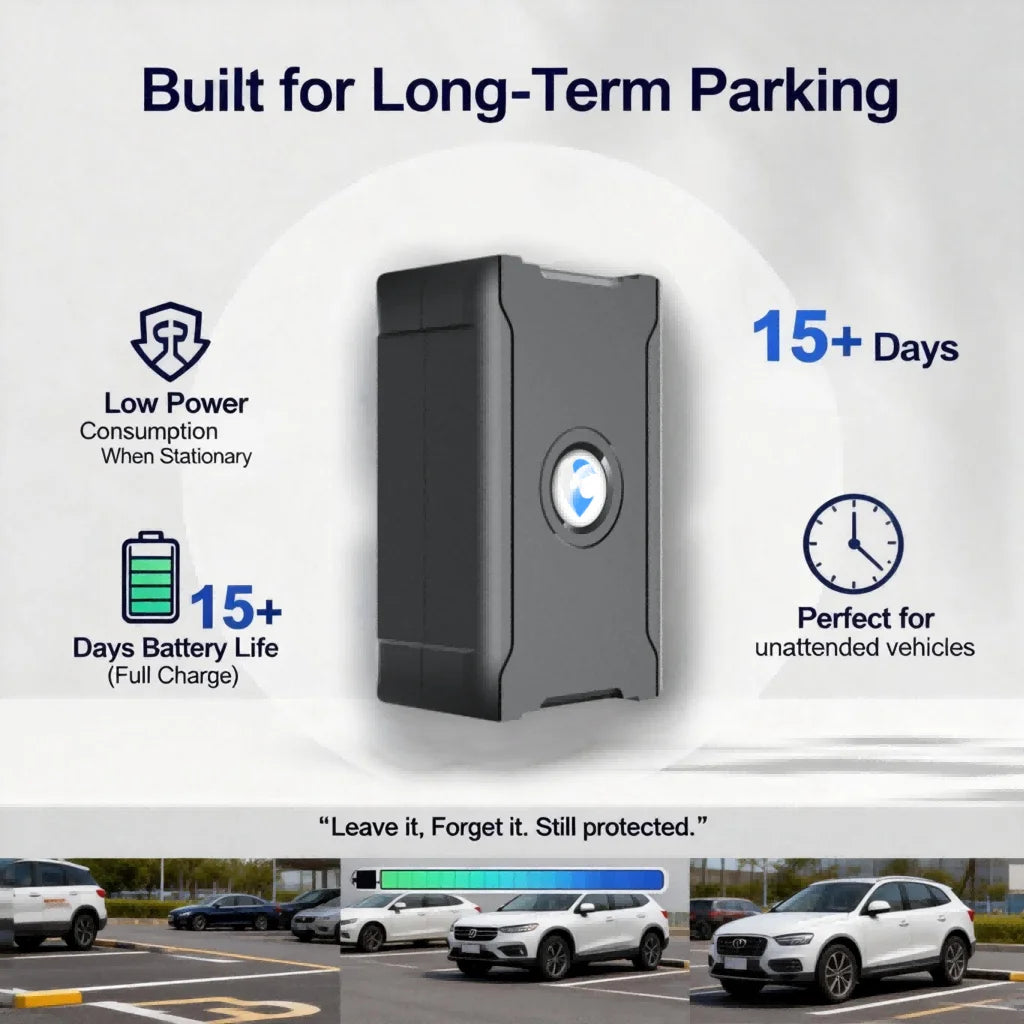 Wireless Car GPS Tracker Anti-Theft, Global Real-Time Vehicle Tracking with IoT SIM, Geo-Fence & Vibration Alarm, 15+ Days CM World