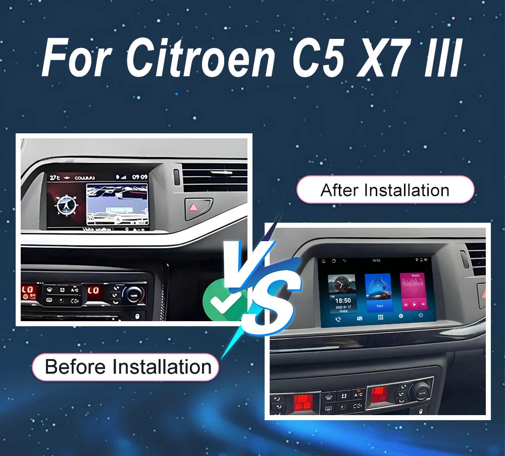 7 Inch For Citroen C5 X7 III Car Multimedia Player GPS Navigation NO 2Din Stereo Radio Wireless Carplay WIFI Car Accessories 4G CM World