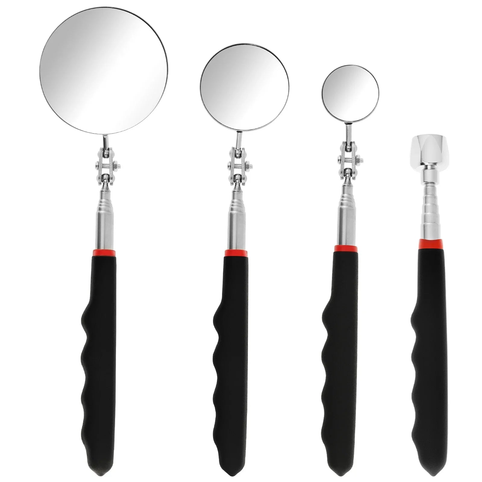360° Inspection Mirror LED Light Telescoping Mirrors Extend Mechanic Tools Inspection Mirror Telescopic Handle Repairing Tools CM World