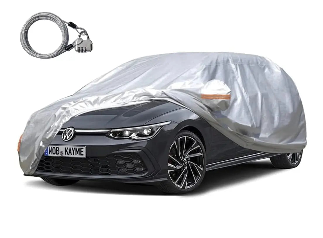 Kayme Silver Matte Car Cover Outdoor Waterproof Dust UV-Resistant With Lockable High-Quality Universal Auto Cover Fit For Telsa Car Mobile World