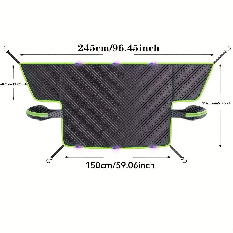Winter Car Snow Cover for Sedans/SUVs - Magnetic UV-Protective Windshield Cover with Oxford Cloth Snowproof Frostproof Shield CM World