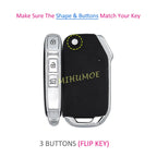 Car 3 Buttons Flip Key Case Cover ShellFor 2019-2025 Kia Ceed K3 K8 Sportage Soul Niro Seltos LX Cerato Picanto Silicone CM World
