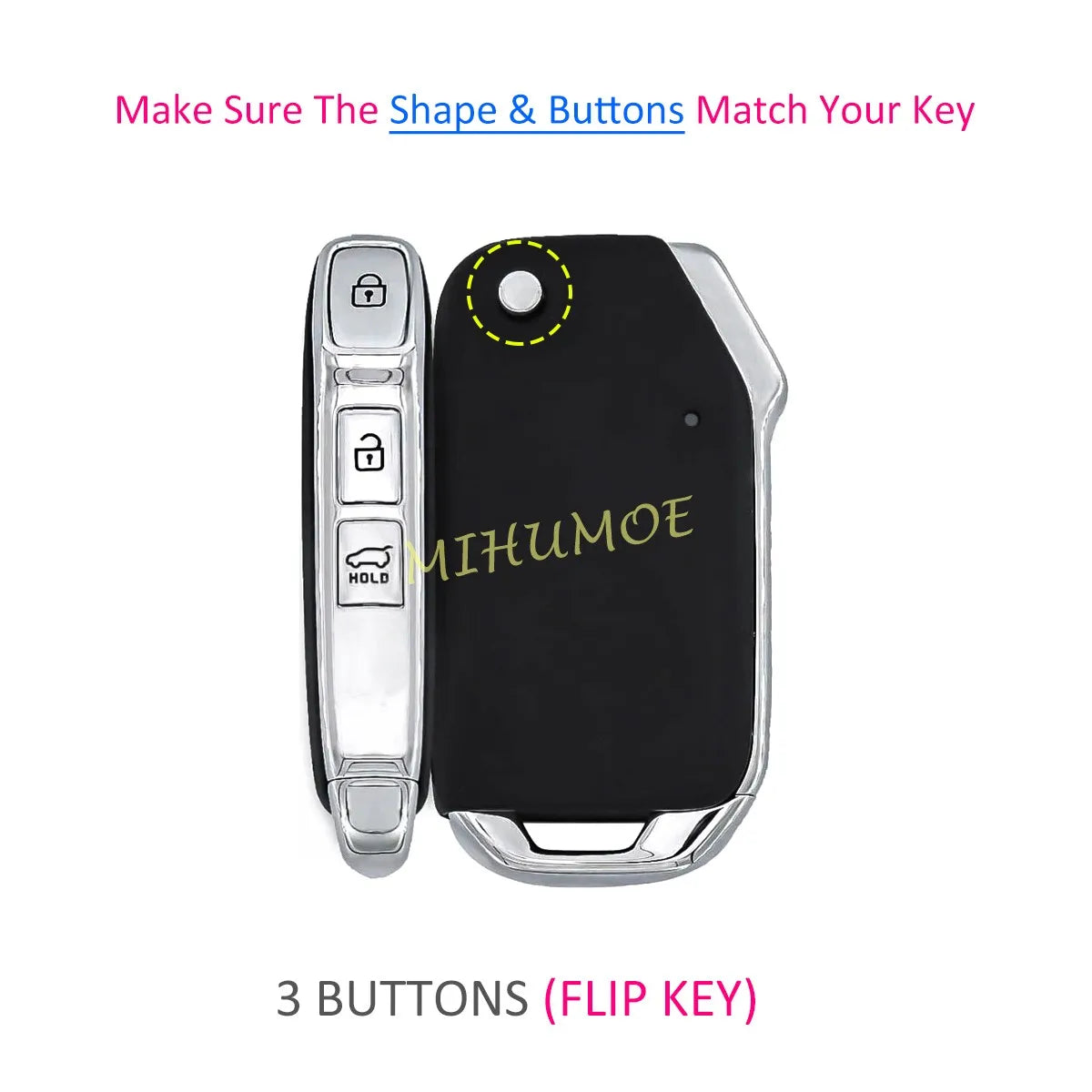 Car 3 Buttons Flip Key Case Cover ShellFor 2019-2025 Kia Ceed K3 K8 Sportage Soul Niro Seltos LX Cerato Picanto Silicone CM World