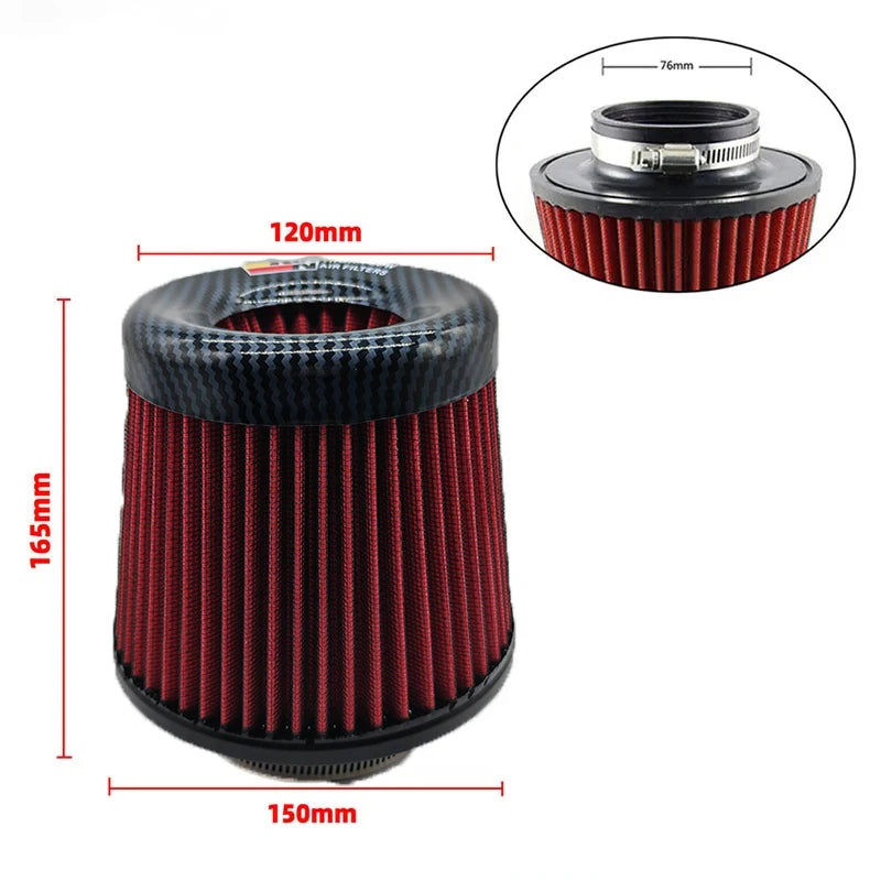 KN Intake Air Filter 3 Inch 76mm Car motorcycle Universal High Flow Air Filter Mushroom Head for KN Big Horsepower Performance CM World