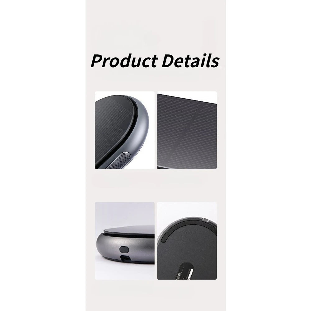 For Car Home Office Desktop Air Purifier Wireless Solar Powered Aluminum Alloy Portable Freshener Cleaner Purification Device CM World