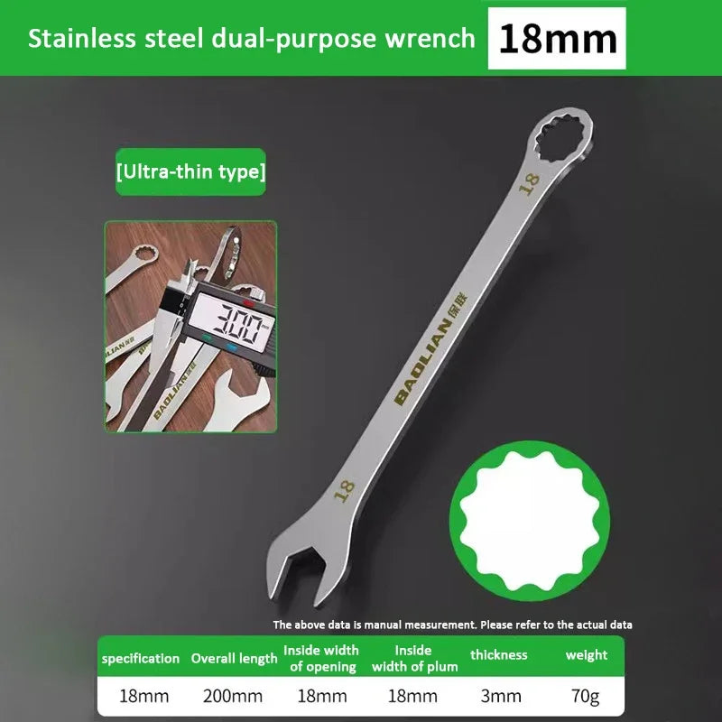 Ultra-Thin 4-27MM Ratchet Open End Wrench Dual-Purpose Universal Spanner for Bicycle Motorcycle Car Repair Tool