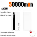 ViVO 500000mAh 120W Power Bank Portable Super Large Capacity Fast Charge External Battery Power Bank For Iphone Huawei Samsung
