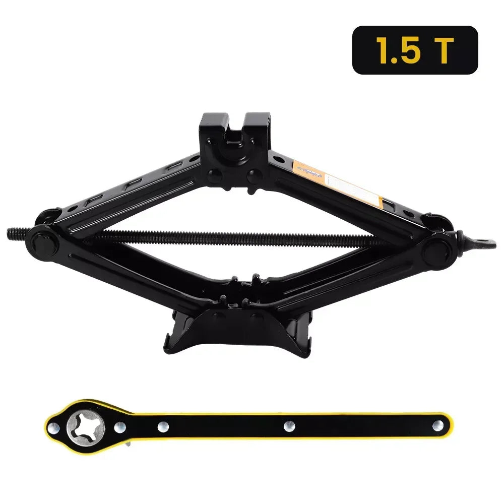 1.5T Manual Car Jack Foldable Lift Jack with Labor-saving Ratchet Wrench Auto Repair Lifting Tool for Car Tire Change