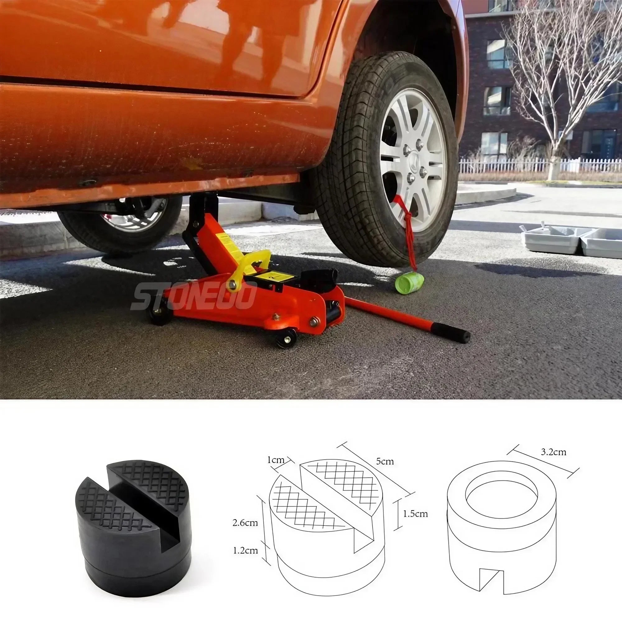 Car Floor Slotted Rubber Jack Pads Frame Protector Adapters Lifting Equipment Car Repair Tools CM World