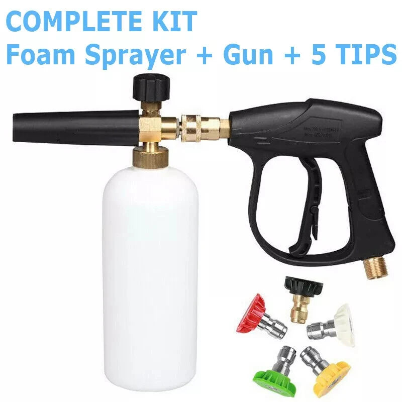 High Pressure Washer PA Foam Pot 1/4" Quick Plug Universal Spray Gun Household Snow Foam Cannon Nozzle Car Washing Water Gun CM World