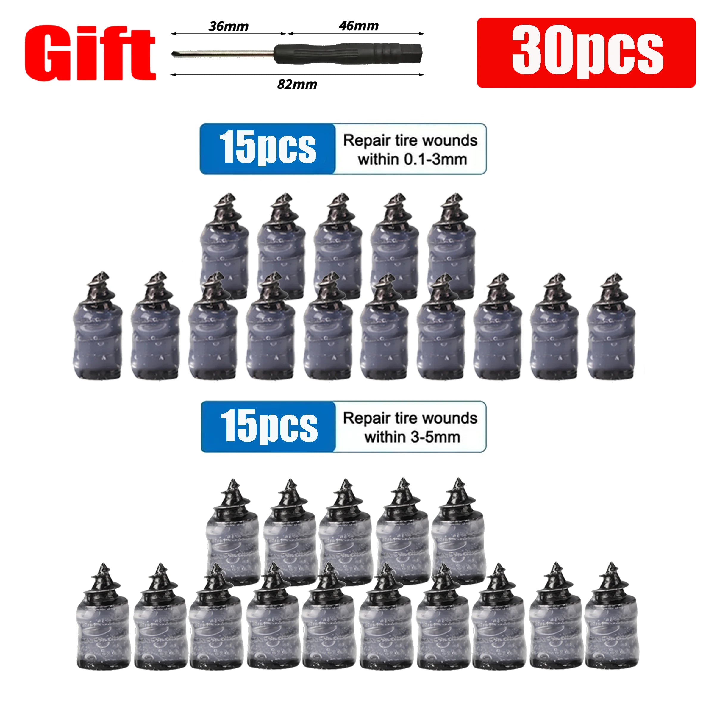 Car Tyre Repair Rubber Nail Car Wheel Punctures Screws Car Tire Repair Kit Car Motorcycle Tire Puncture Repair Screws Tool CM World