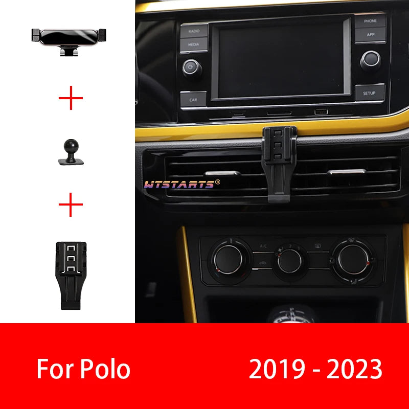 Car Phone Holder Mobile Mount Stand For Volkswagen Polo 2004-2023 Adjustable GPS Special Navigation Bracket Accessories CM World