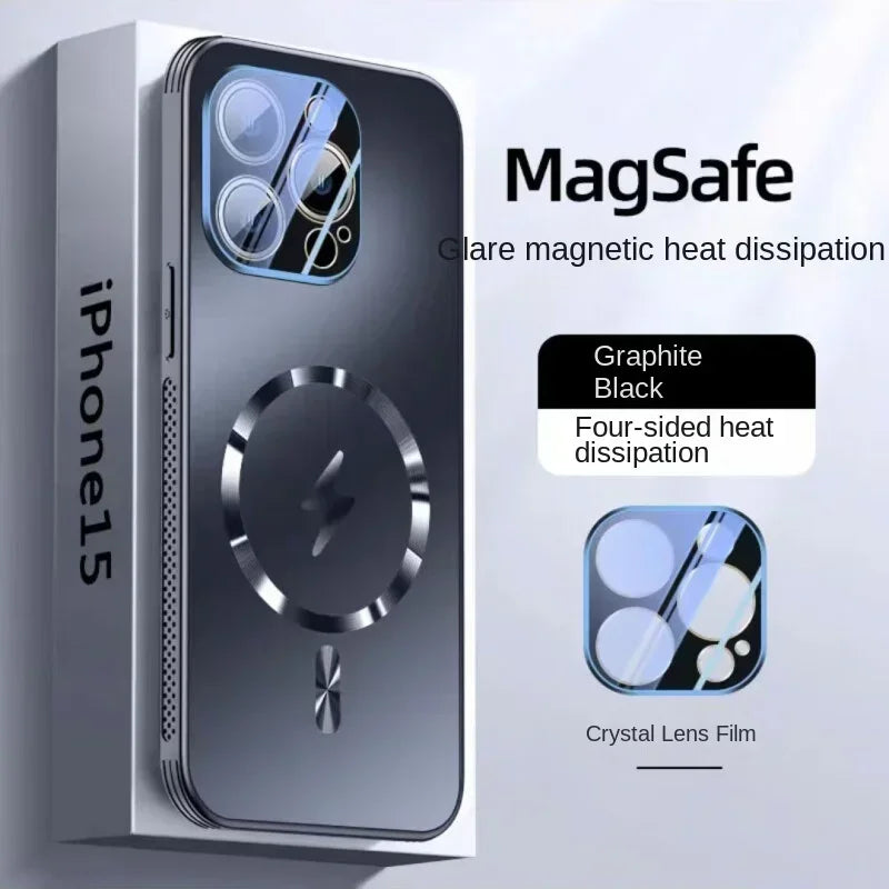 Magnetic iPhone Case with Heat Dissipation, Full Protection, Anti-drop for Apple 16, 15, 14, 13, Pro Max, New Car Mobile World