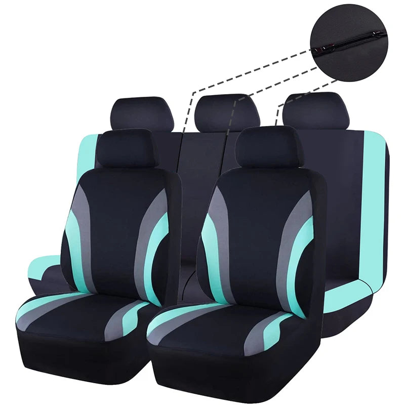 Polyester Fabric Car Seat Covers Rear Seat Backest With 3 Zipper Can Split Universal Size Seat Covers Fit For Most Car SUV Truck