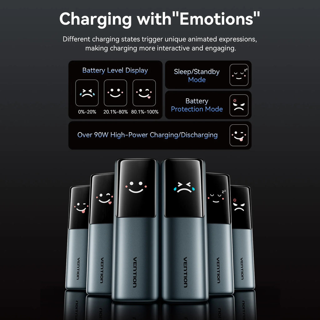 Vention 27000mAh Power Bank 200W PD Fast Charger for MacBook Laptop Portable Powerbank External Battery for iPhone 17 Samsung 26 Car Mobile World