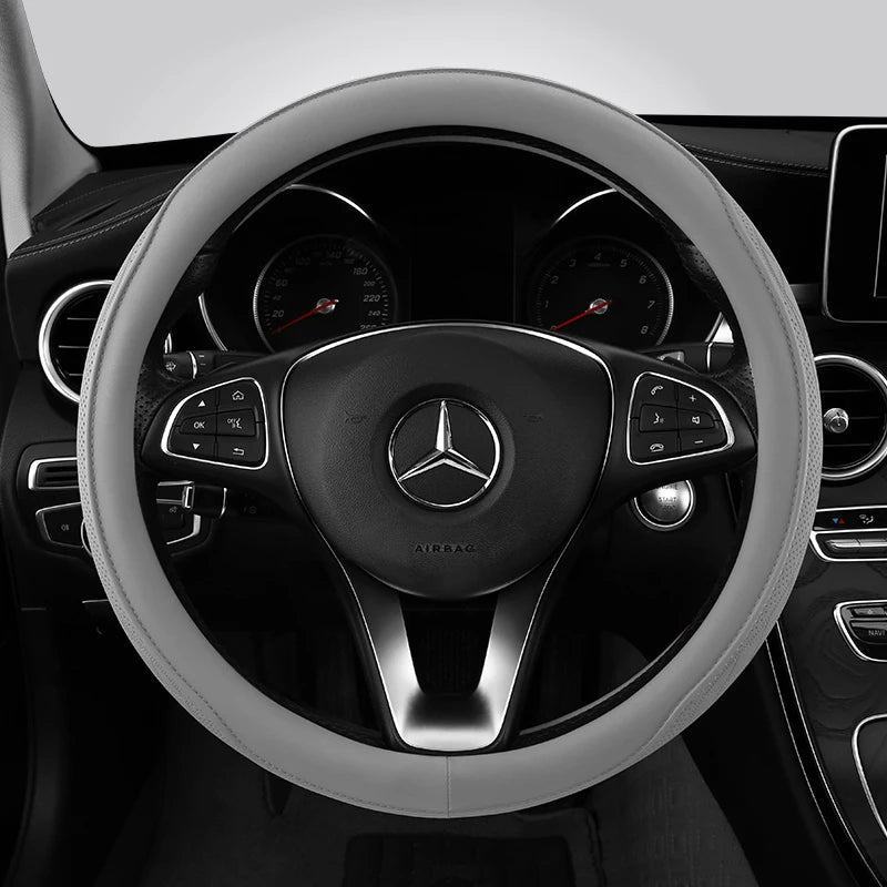 Car Anti-Slip Leather Steering Wheel Cover Universal Car Steering Wheel Protective Cover Fashion Style 38cm Sport Style Cool CM World