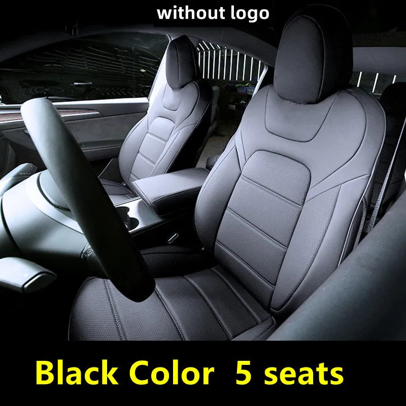 For Tesla Model 3 Y 2017 - 2025 Car Seats Cover Nappa Leather Full Surround Style Factory Wholesale Price Interior Accessories CM World