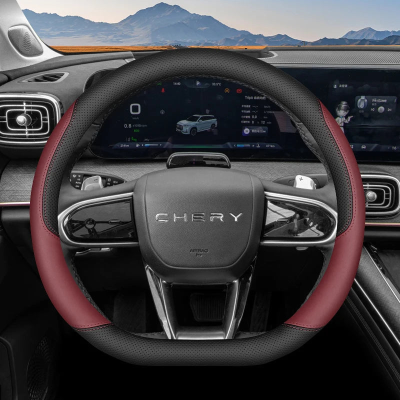Leather Car Steering Wheel Cover for Jaecoo J7 7 J8 5 J5 8 2025 2026 Accessories