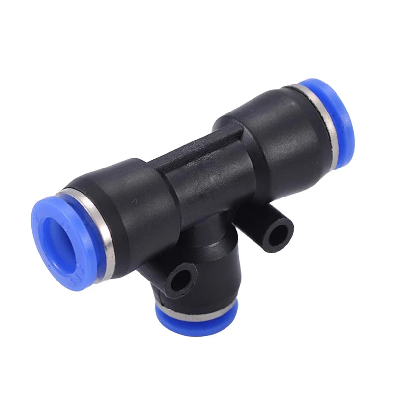 10PCS PE Air Connectors 4 6 8 10 12MM PEG Pneumatic Fitting Slip Lock Tee 3Way Plastic Pipe Water Hose Tube Quick Connector