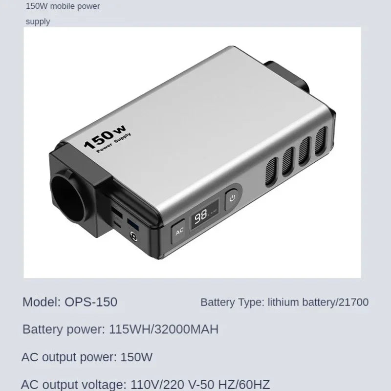 150W Portable Outdoor Power Bank 32000mAh External Battery Pack Fast Charger mobile power station energy storage battery AC DC