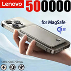 Lenovo 3 IN 1 Power Bank For MagSafe 50000mAh Slim Magnetic Wireless Power Bank 22.5W External Battery For iPhone Samsung Car Mobile World
