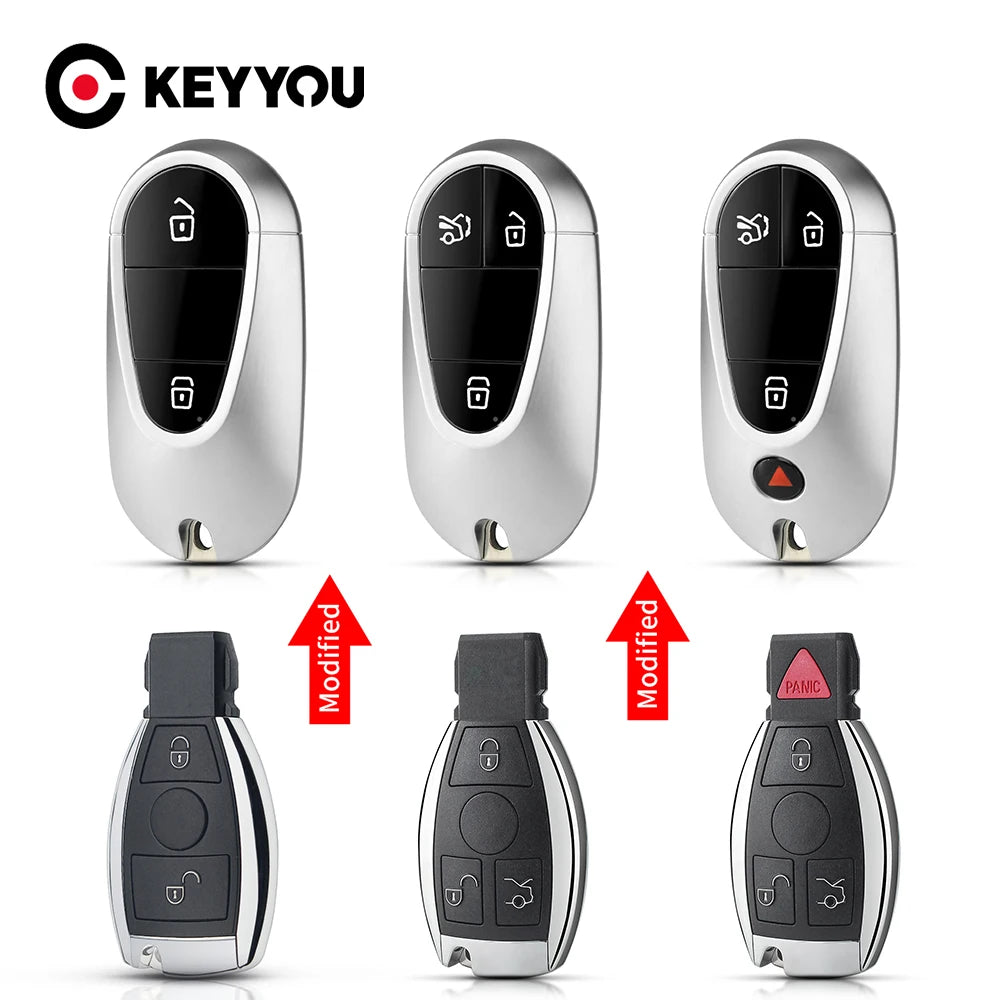 KEYYOU For Mercedes Benz W205 W203 W204 W210 W211 W212 A B E S G Class Key GLC CLA AMG BGA NEC 2000+ Year Modified Car Key Case CM World