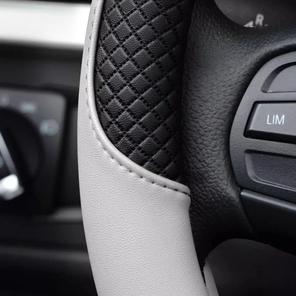 Durable Anti-Slip Car Steering Wheel Cover Microfiber Leather Steering Wheel Cover Universal Fit for Car, Truck, SUV, Van38cm CM World