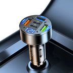 100W 5 Ports Car Charger Fast Charging PD QC3.0 USB C Car Phone Charger Adapter With Voltage 12V-24V Cigarette Lighter for Car Car Mobile World