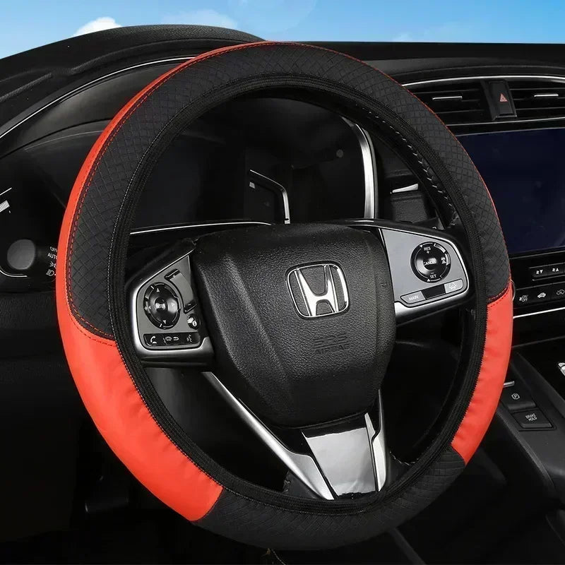 Universal Car Steering Wheel Cover For 37-38cm Steer Wheel Faux Leather Breathable Car Wheel Cover Interior Auto Accessories