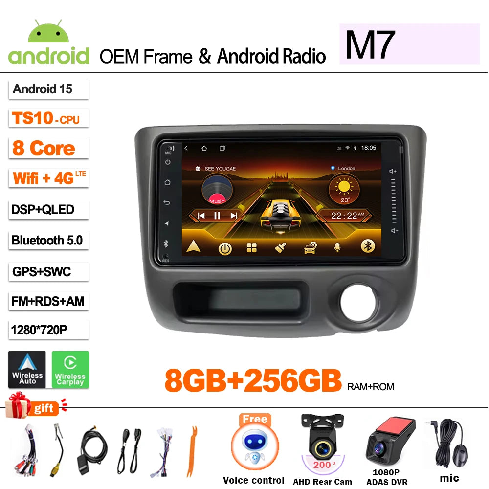 For Toyota Vitz XP10 Yaris Platz Echo 1999 2000 2001 - 2005 Android 15  Multimedia Video Player  Carplay Touch Screen RDS 8 Core CM World