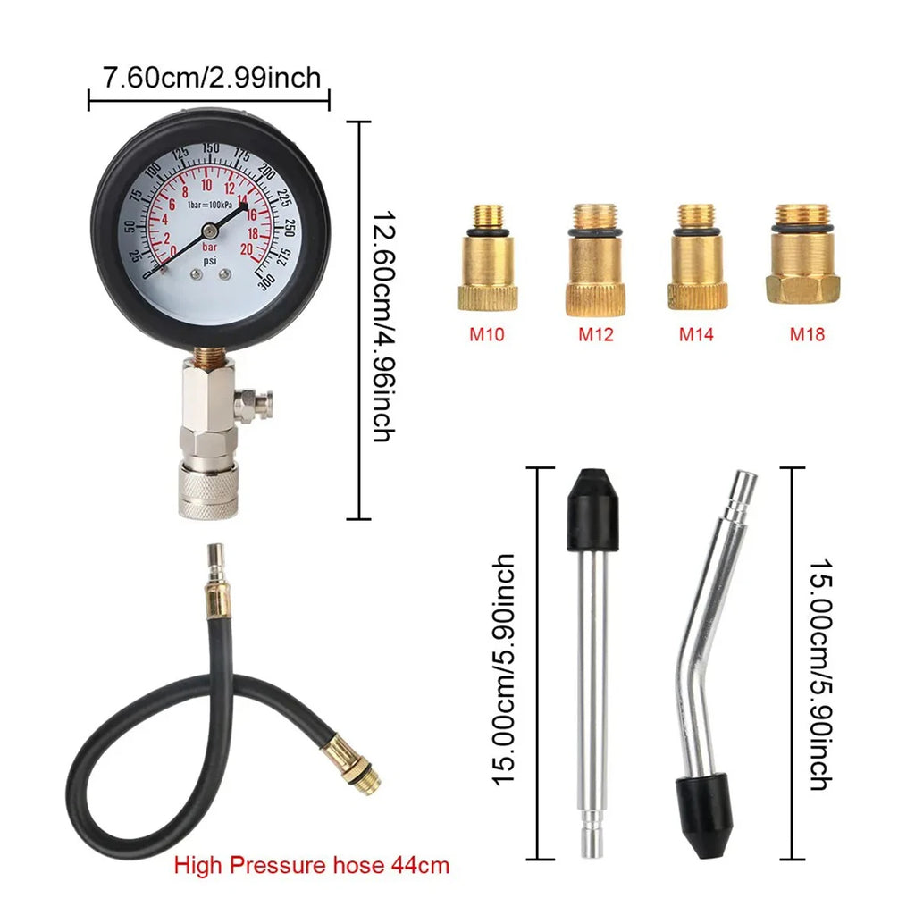 Pressure Gauge Gasoline Engine Compression Tester Automotive Workshop Tools Mechanical Inspection Garage Tool Car Verification CM World