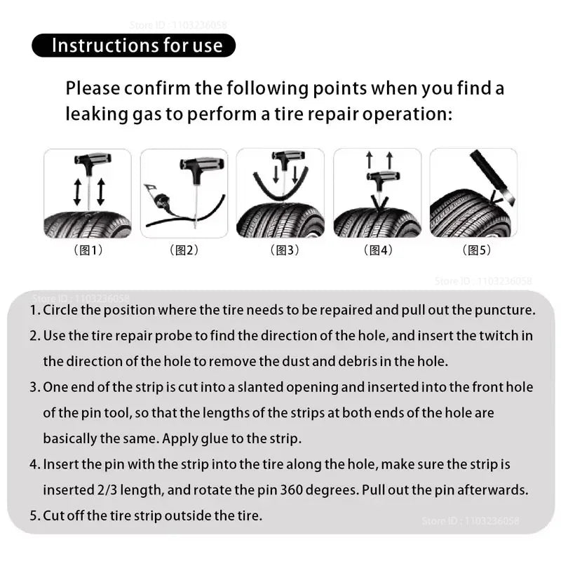 New Car Tire Repair Tool Kit Studding Tool Auto Bike Puncture Plug Garage Needle Nose Pliers Vacuum Film Nail EVA Storage Case CM World