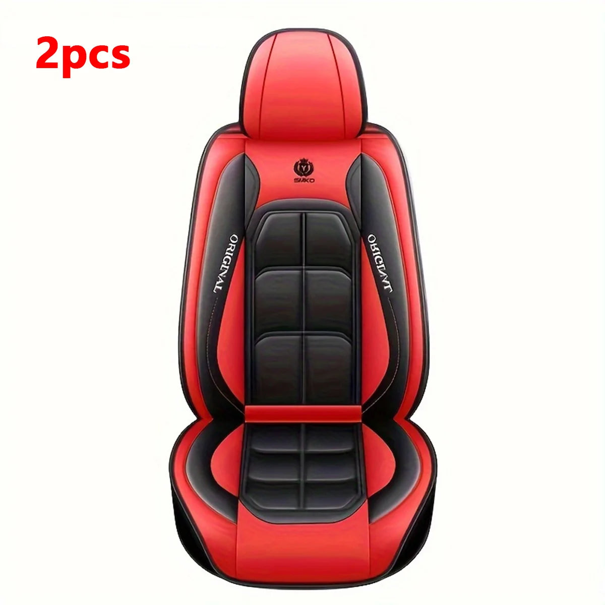 Car Seat Covers 2 Pcs Front Driver Passenger Full Coverage Universal Fit Easy Install Durable Leather Look