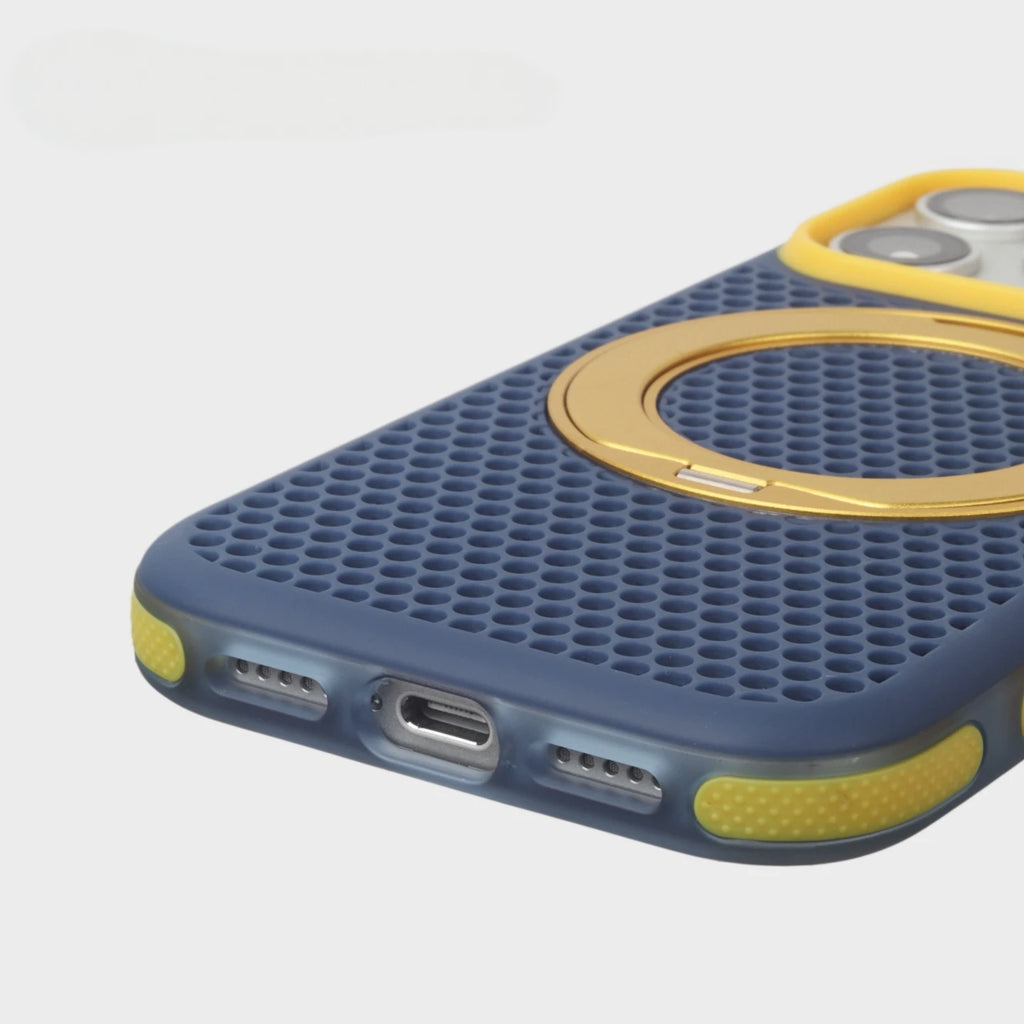 Magnetic Hit Color Honeycomb Grid Mesh For Magsafe Case For iPhone 16 17 18 Pro Max 15 14 13 Bracket Armor Shockproof