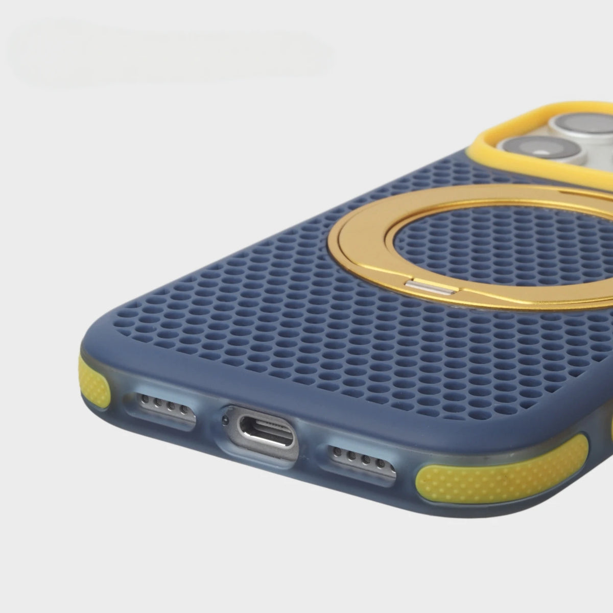 Magnetic Hit Color Honeycomb Grid Mesh For Magsafe Case For iPhone 16 17 18 Pro Max 15 14 13 Bracket Armor Shockproof