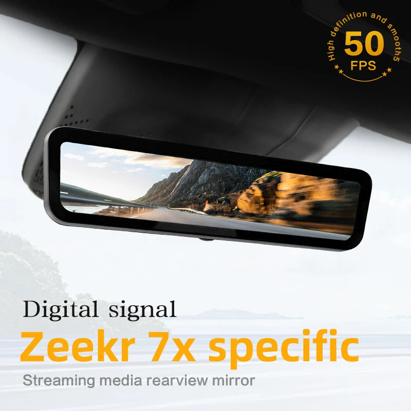 SINJET for Zeekr 7X Streaming Media Rearview Mirror Driving Recorder HD Dual Camera Night Vision Car Accessories Backup Camera