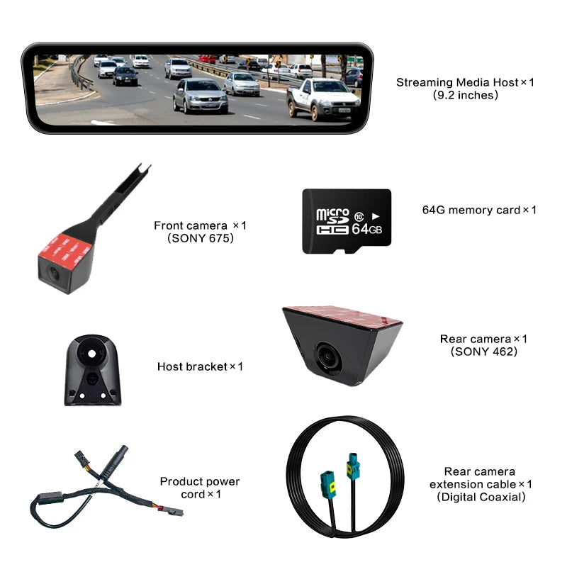SINJET for Zeekr 7X Streaming Media Rearview Mirror Driving Recorder HD Dual Camera Night Vision Car Accessories Backup Camera