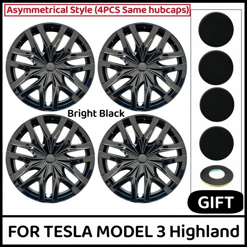 4PCS HubCap for New Tesla Model 3 Highland 2025 18 Inch Performance Replacement Wheel Cap Auto Full Rim Cover Accessories 2024