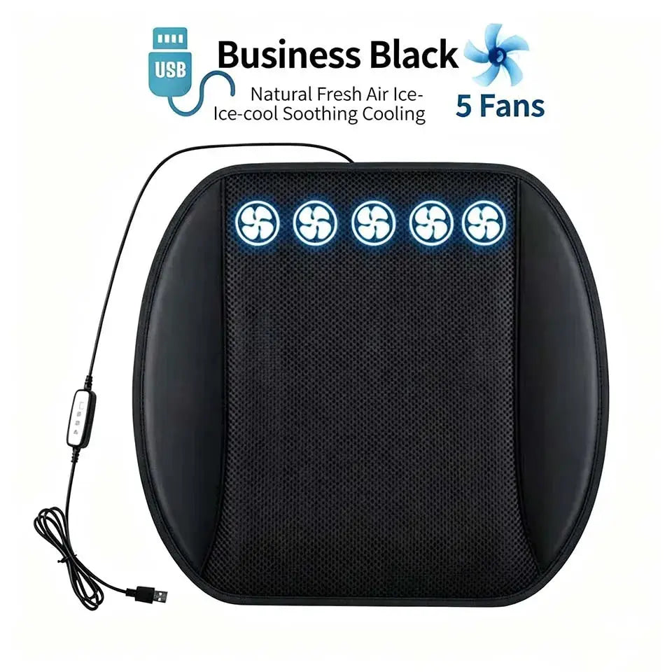 USB Universal Car Seat Summer Cool Air Seat Cushion With 5/8/10 Fan Car Cooler Seat Cover 3D Mesh Breathable For Car Home Office Car Mobile World