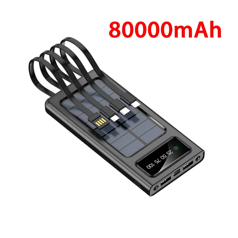 ONEPLUS 200000mAh Solar Power Bank Ultra Capacity USB Super Fast Charging USB  For iPhone Samsung Xiaomi Huawei Outdoor Power Car Mobile World