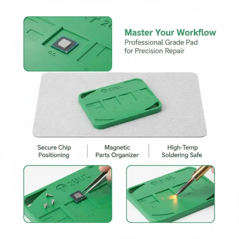 2UUL MagGrid Magnetic BGA Reballing Stencil Silicone Mat High Efficiency for Phone CPU IC Soldering Repair Daily Work