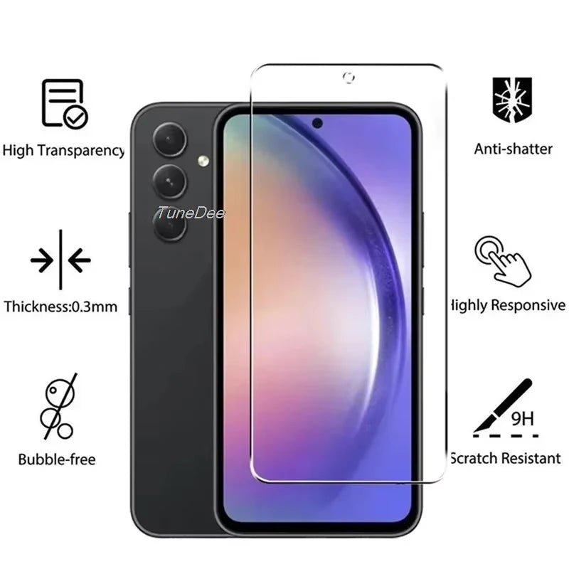 3-5Pcs Tempered Glass Screen Protectors For Samsung S26 Ultra S24 S23 S21 S20 S25 FE A57 A37 A56 5G A55 A36 A26 A17 A16 A07 A35