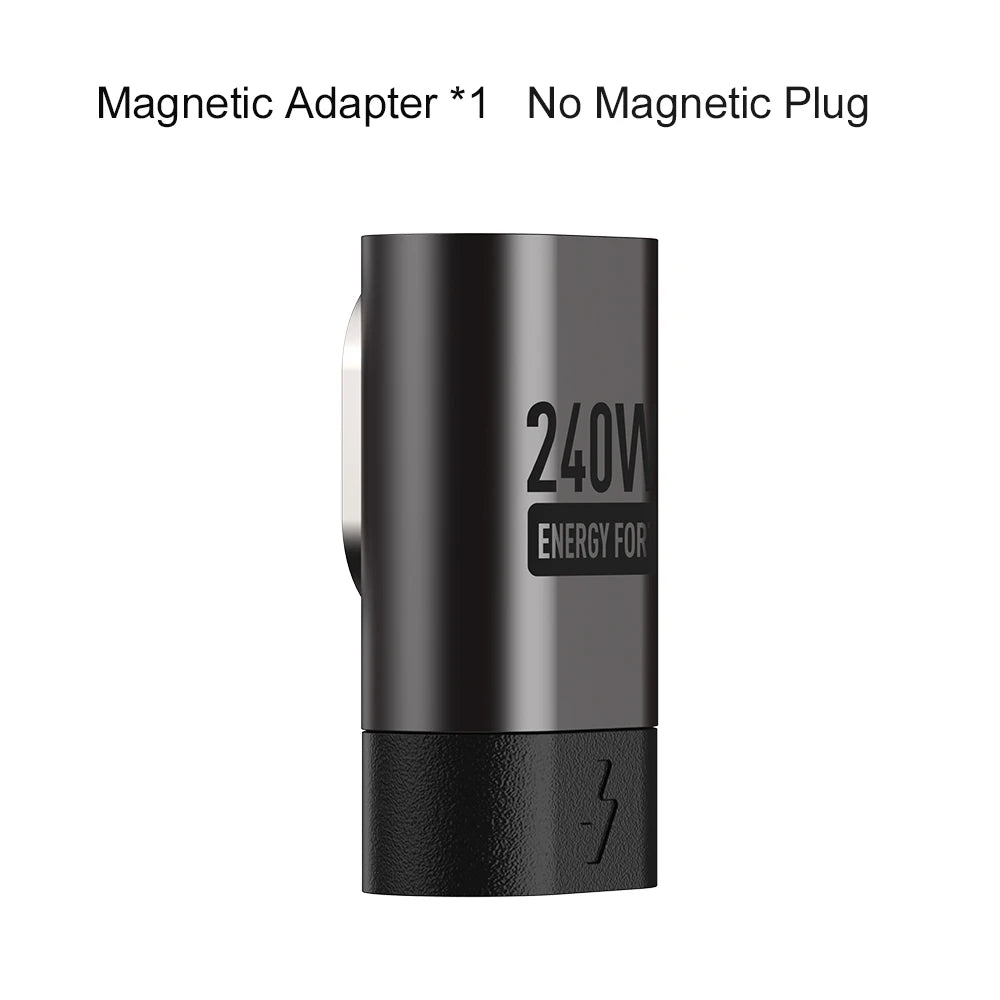PD 240W Type-C Magnetic Adapter PD3.0 Fast Charging Right Angle USB C Connector Extender for iPhone 16 Macbookair Samsung