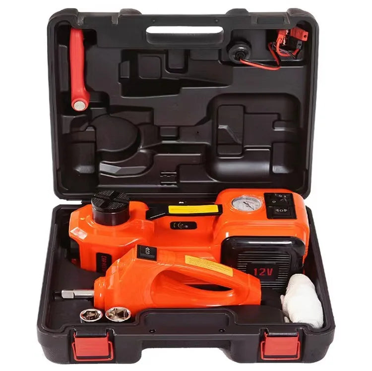 4 in 1 Electric Hydraulic Car Jack Kit 12V 5Ton Electric Jack With Impact Wrench Tire Inflator Repair Lift Tool CM World