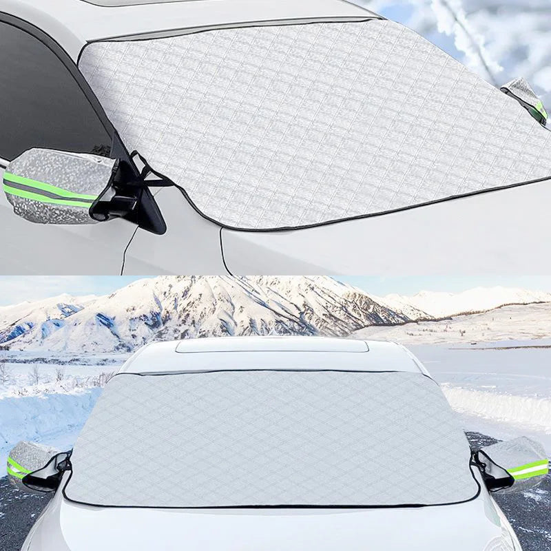 Windshield Cover for Ice and Snow, for Snow, Ice, UV, Mirror Protector, Windproof Sunshade Cover for Cars, Common to Most Cars Car Mobile World